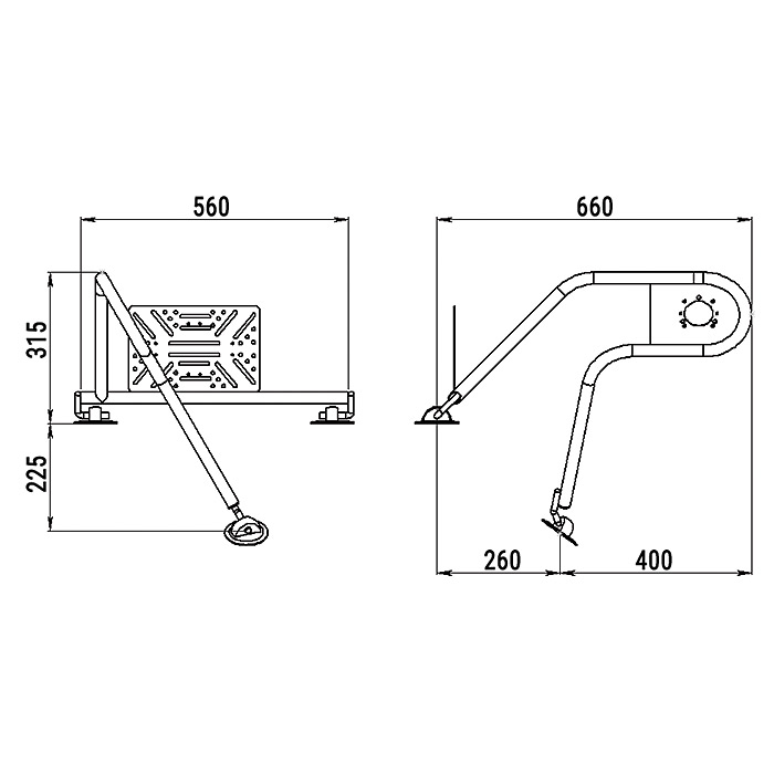Стойка рулевая с креплением на баллон надувной лодки 25мм в Ангарске