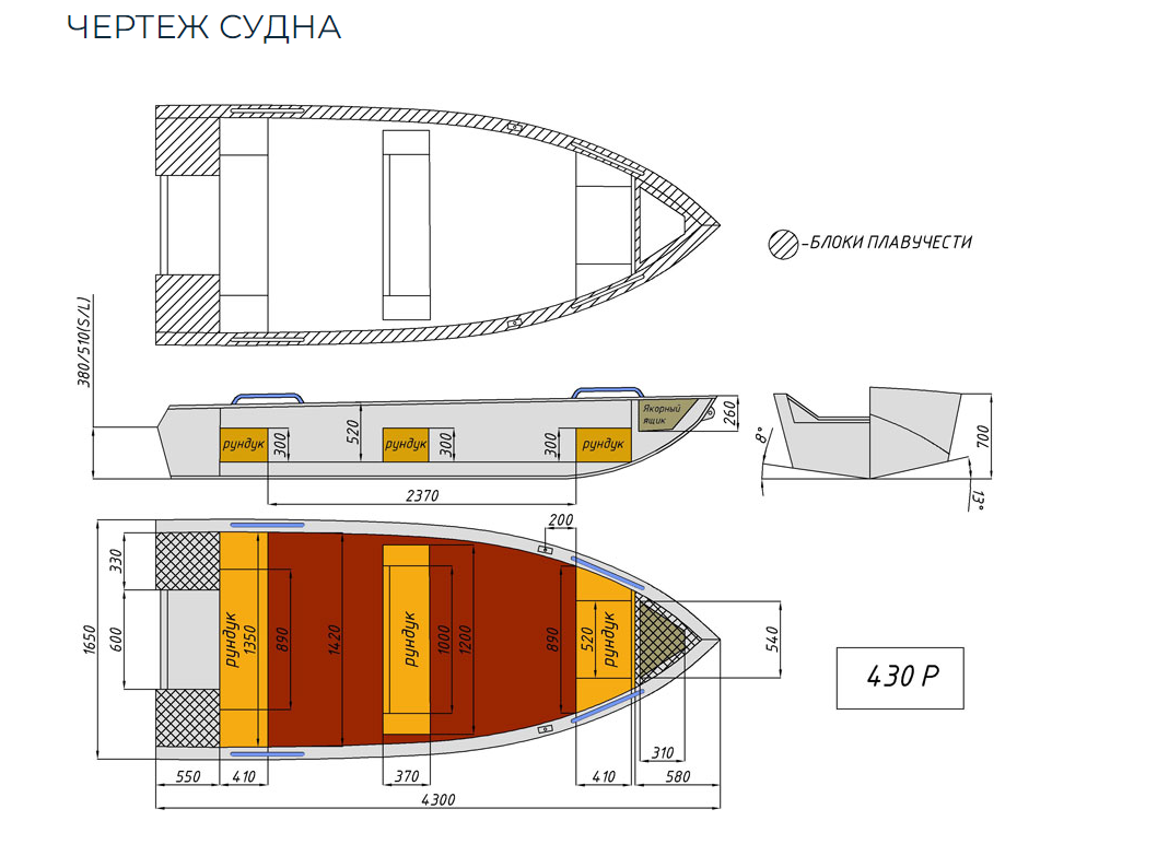 Алюминиевая лодка  Wyatboat-430 Р в Ангарске