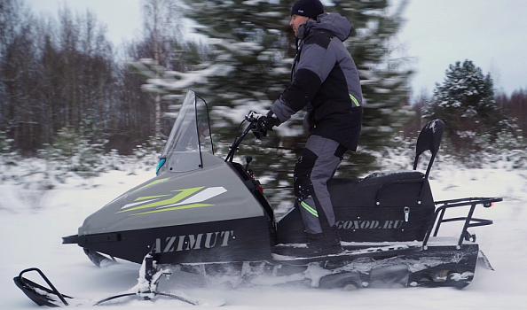 Миниснегоход Бурлак Азимут 20 л.с. , эл.запуск, реверс, тормоз гидравл, капот серый в Ангарске