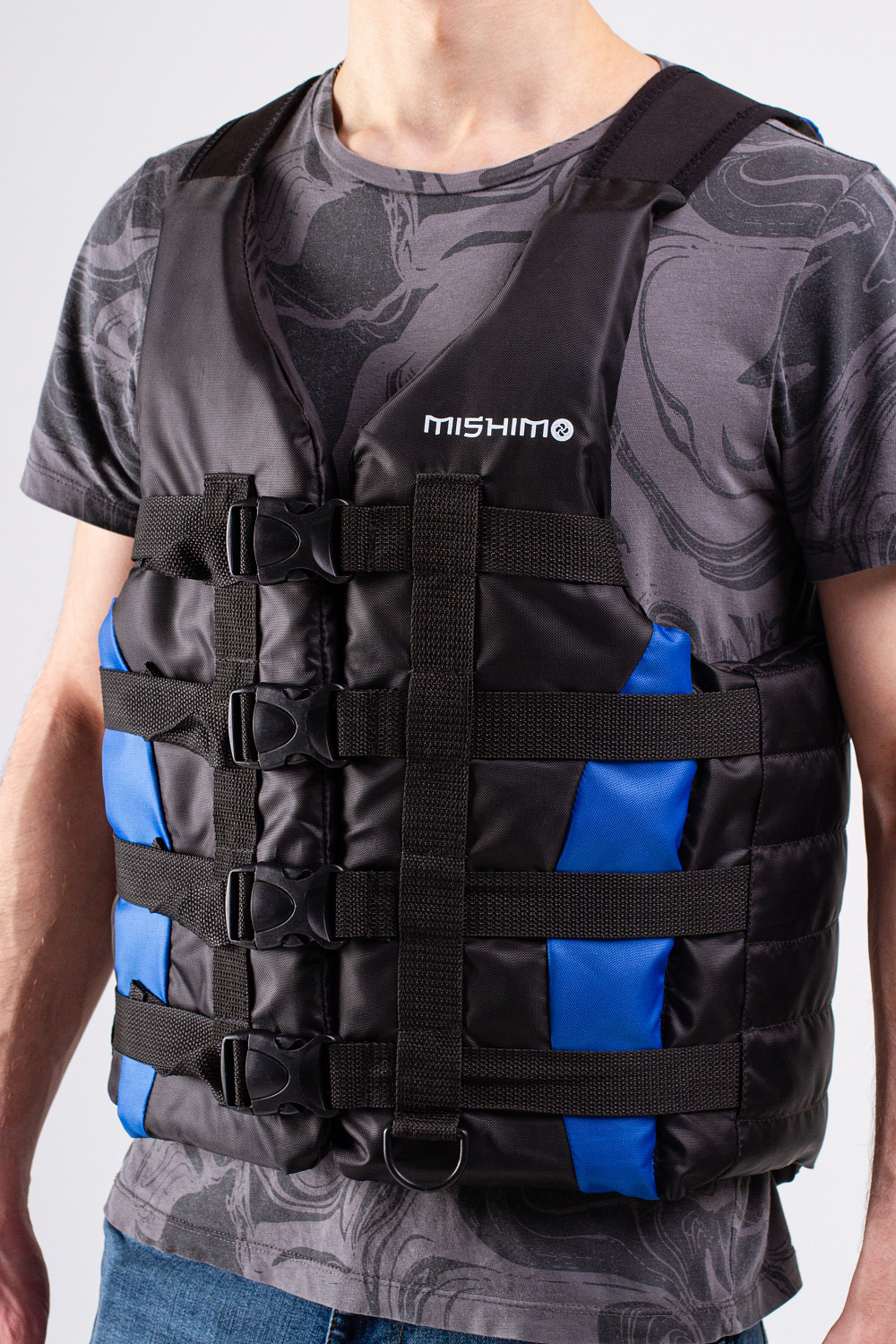 Жилет спасательный MISHIMO PRO Премиум качества Черно-синий в Ангарске