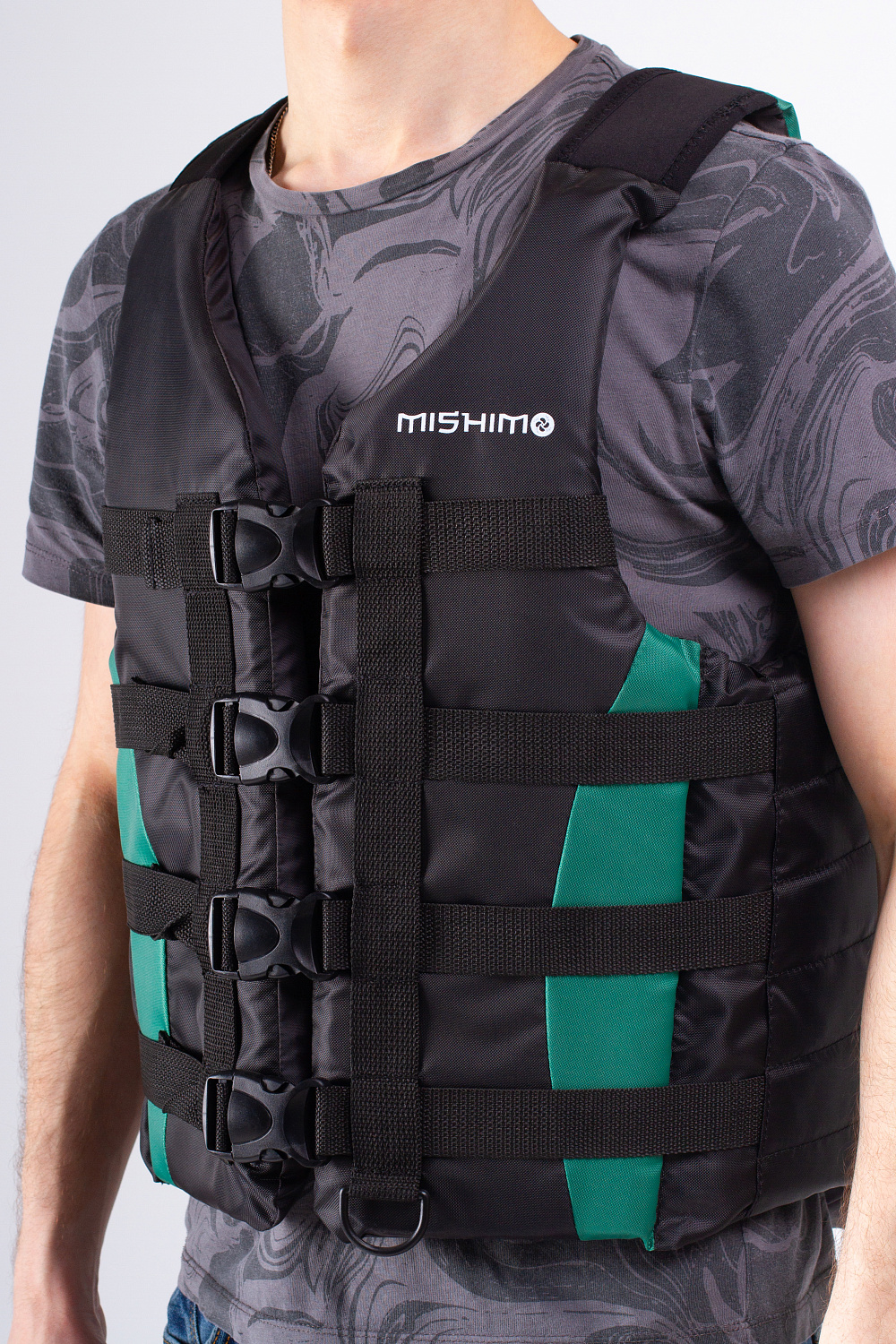 Жилет спасательный MISHIMO PRO Премиум качества Черно-зеленый в Ангарске