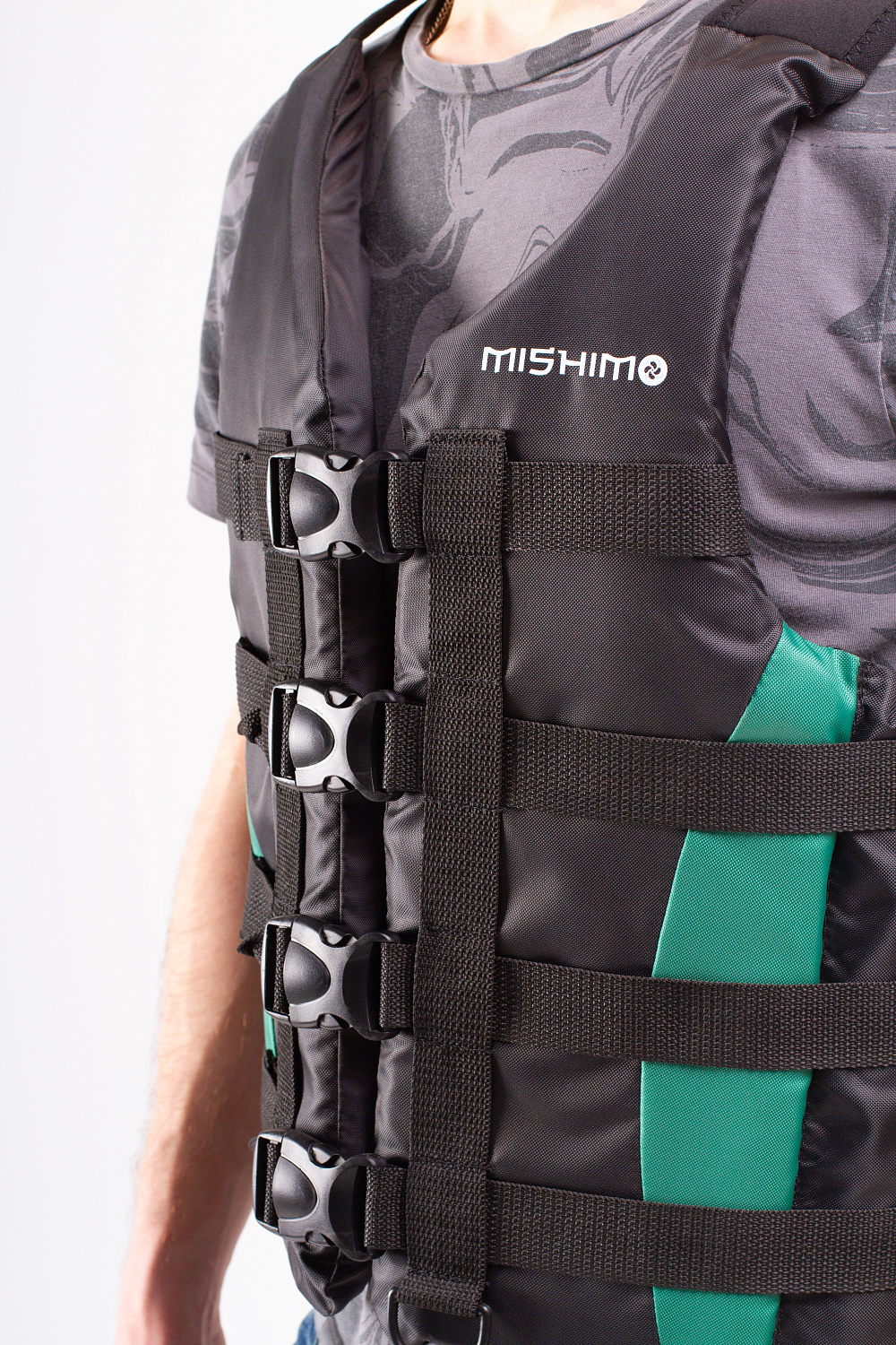 Жилет спасательный MISHIMO PRO Премиум качества Черно-зеленый в Ангарске