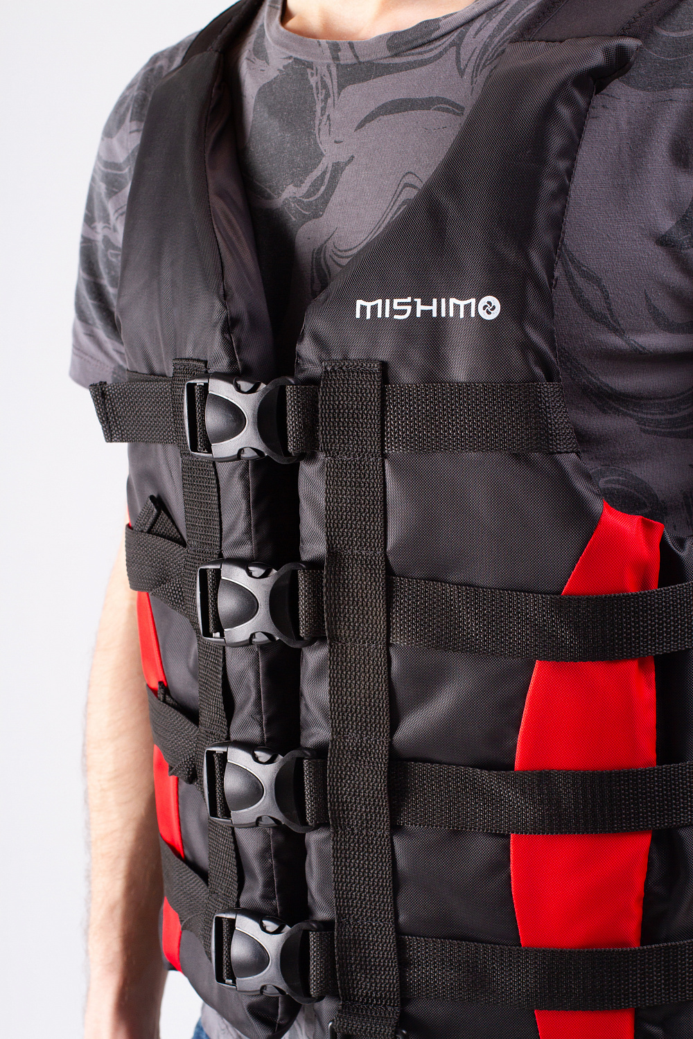 Жилет спасательный MISHIMO PRO Премиум качества Черно-красный в Ангарске